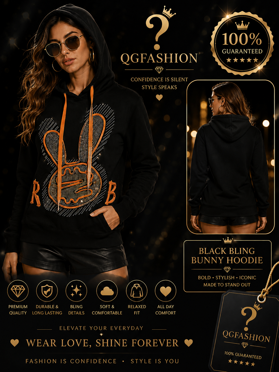 G8 Moda Bling hoodie Sweater