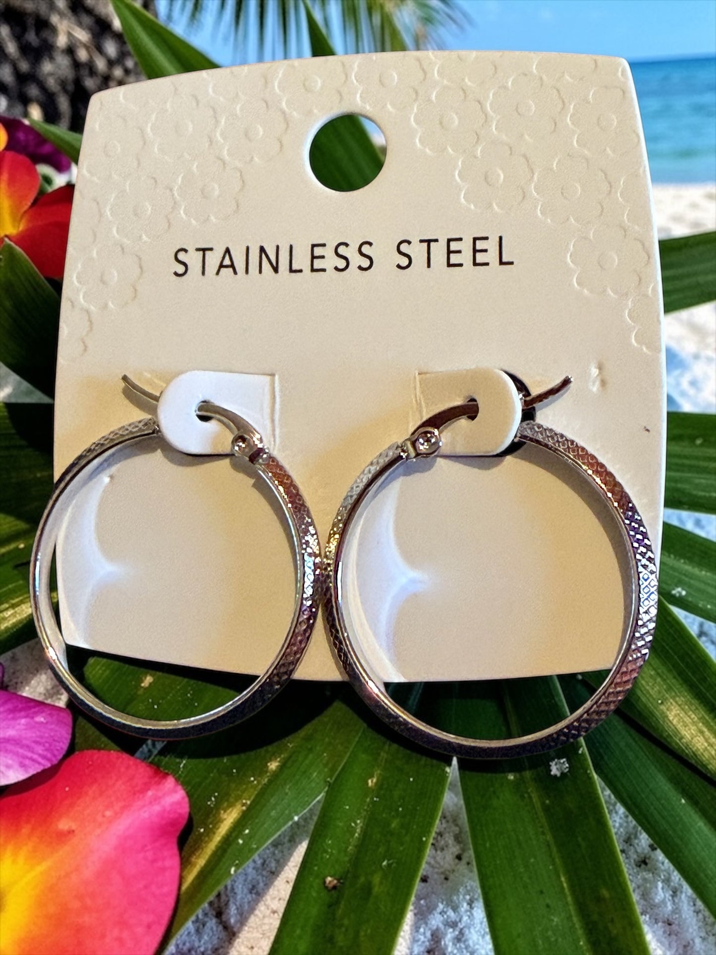 HOOP EARRING SILVER STAINLESS STEEL