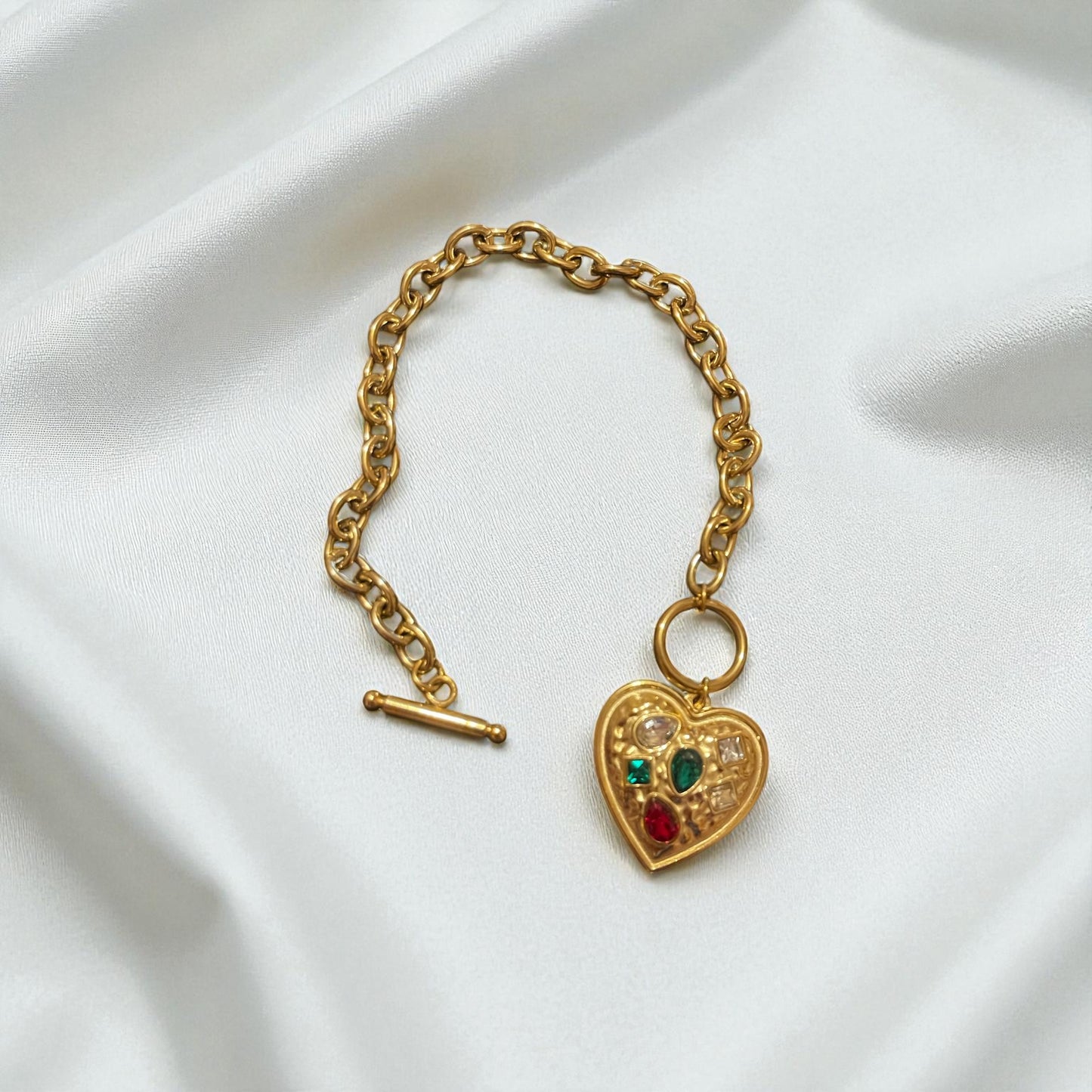 Charm heart pendant bracelet