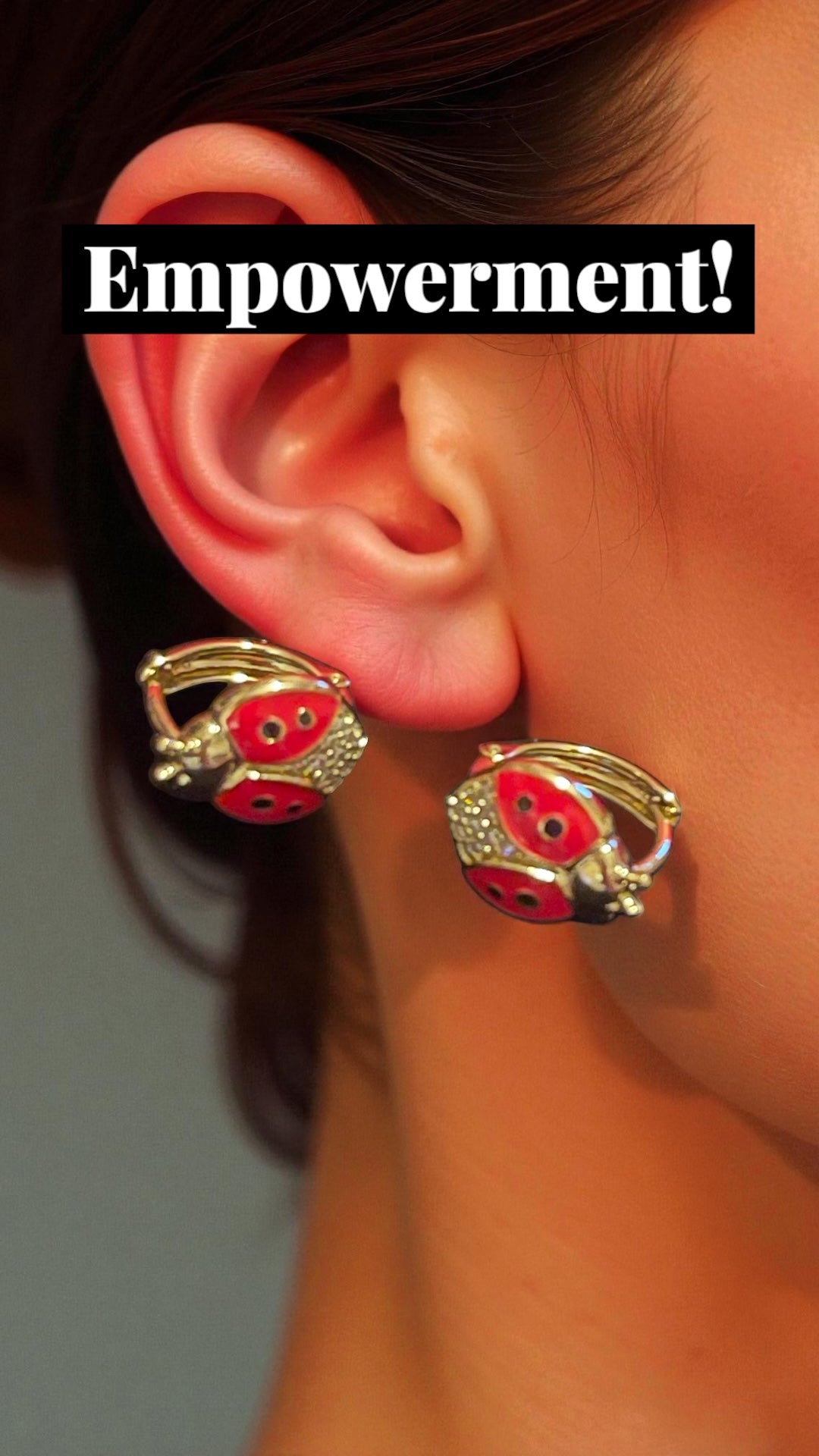 Lady bug earrings