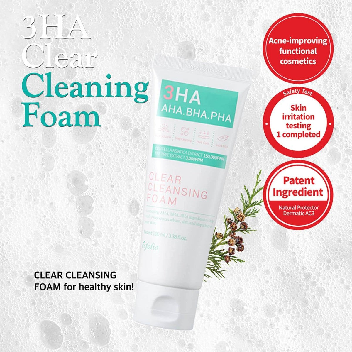 3HA CLEAR CLEASING FOAM