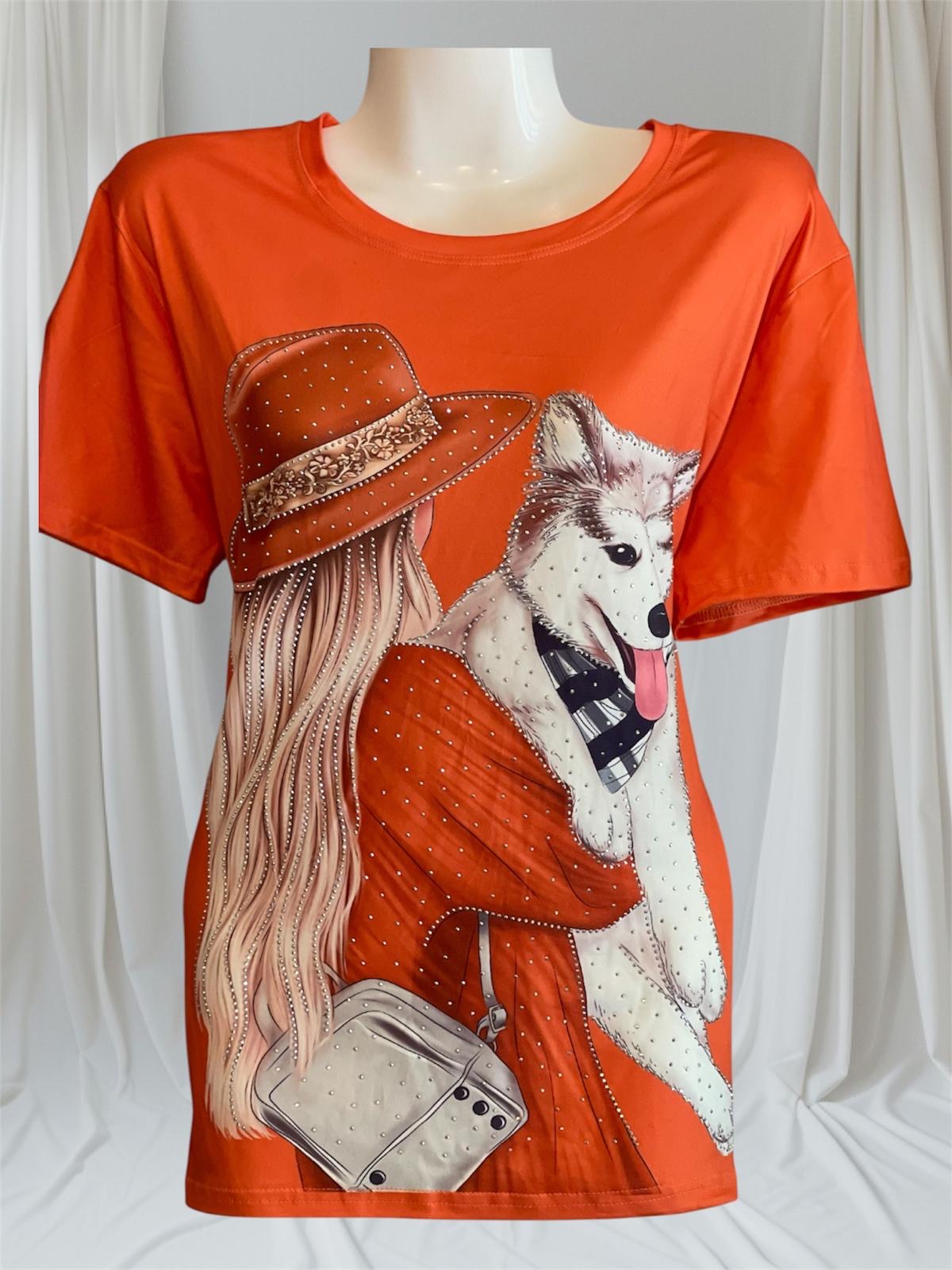 Bling Girl with Dog