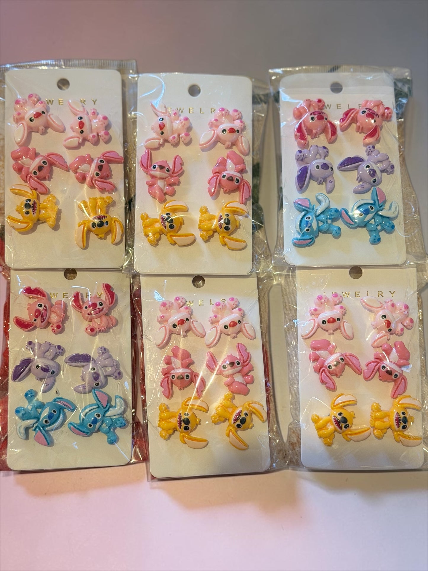 Stitch earrings pack of 6