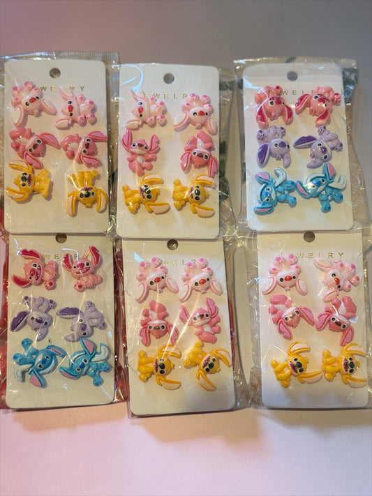Stitch earrings pack of 6
