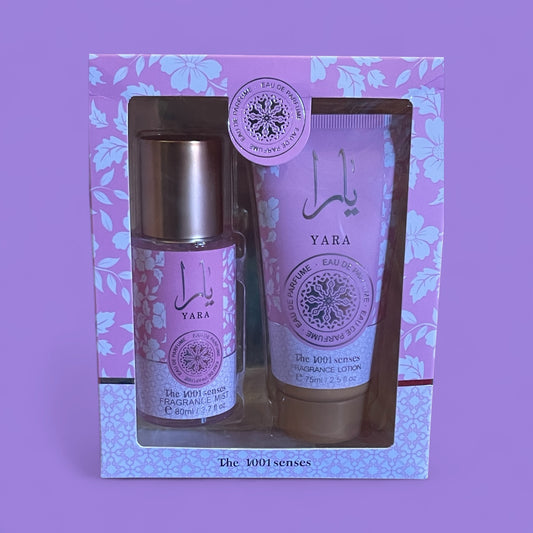 Yara pink fragrance mist & lotion set