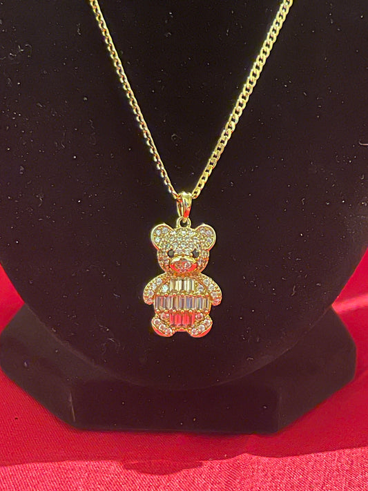 Teddy bear pendant chain