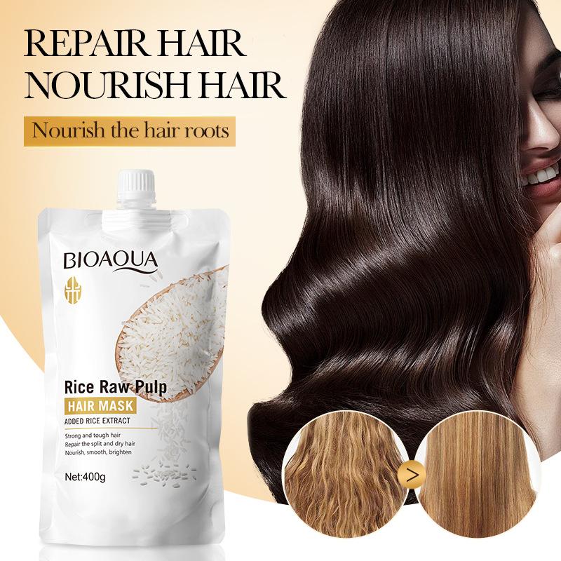 Bioaqua Rice raw pulp hair mask conditioner