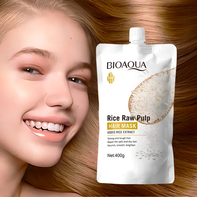 Bioaqua Rice raw pulp hair mask conditioner
