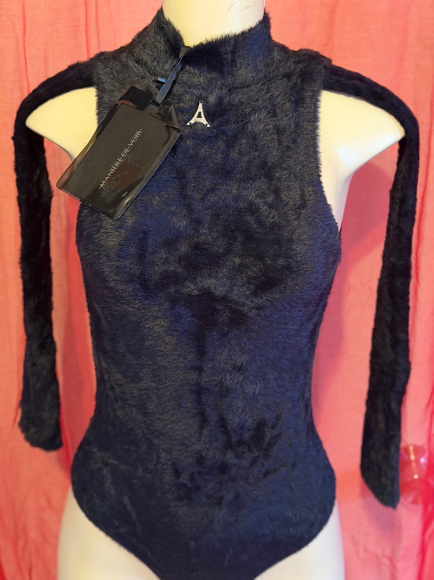 Manière De Voir Suede Body Suit w/half Sleeves