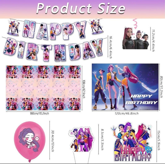 50 Pack K-pop Themed Birthday Party Decorations Kit