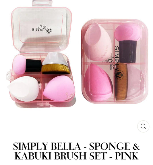 SIMPLE BELLA SPONGE KABUKI BRUSH SET