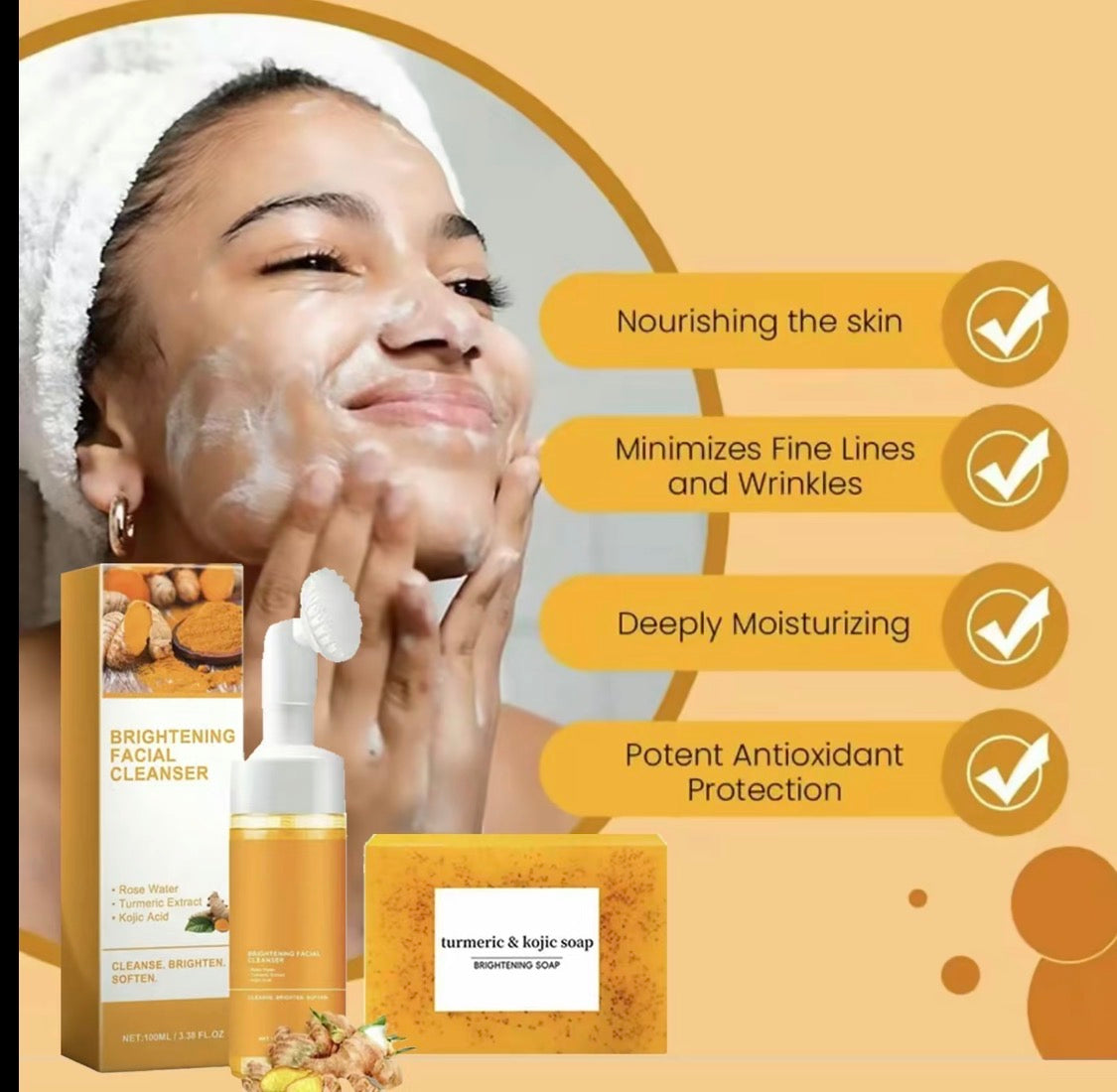 Turmeric facial foam cleanser