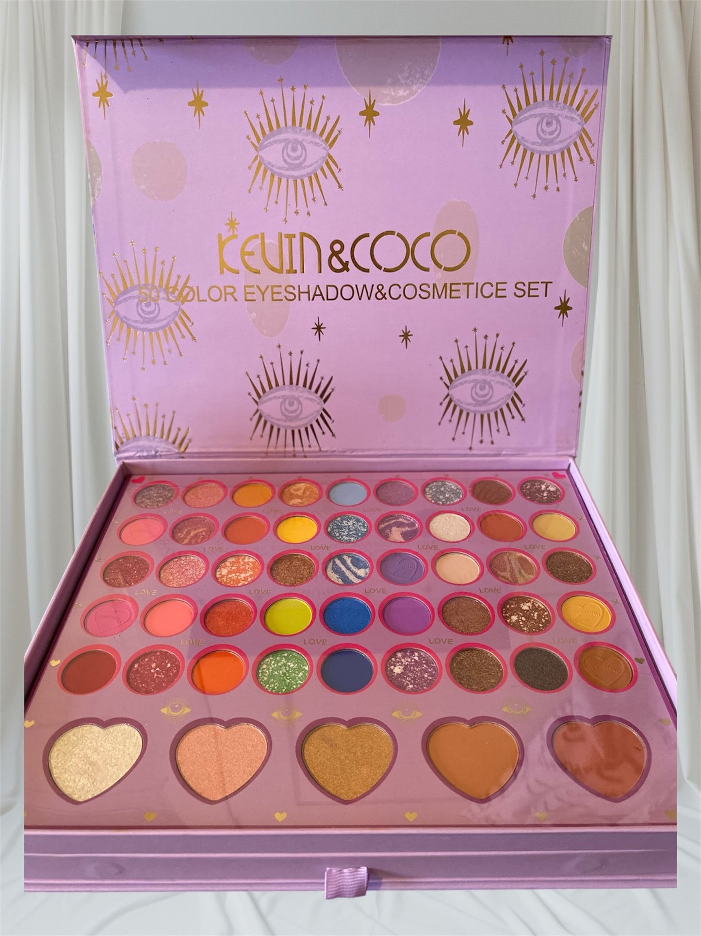 Kevin & Coco 50 Color Eyeshadow & Cosmetic Set