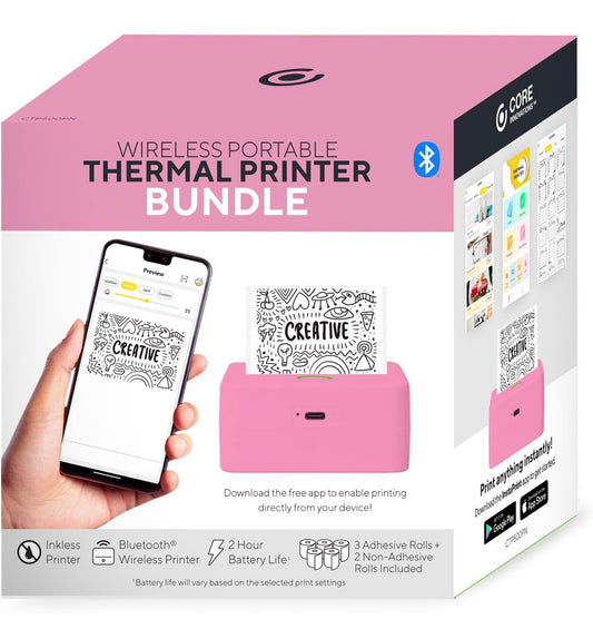 CORE INNOVATION WIRELESS PORTABLE THERMAL PRINTER BUNDLE