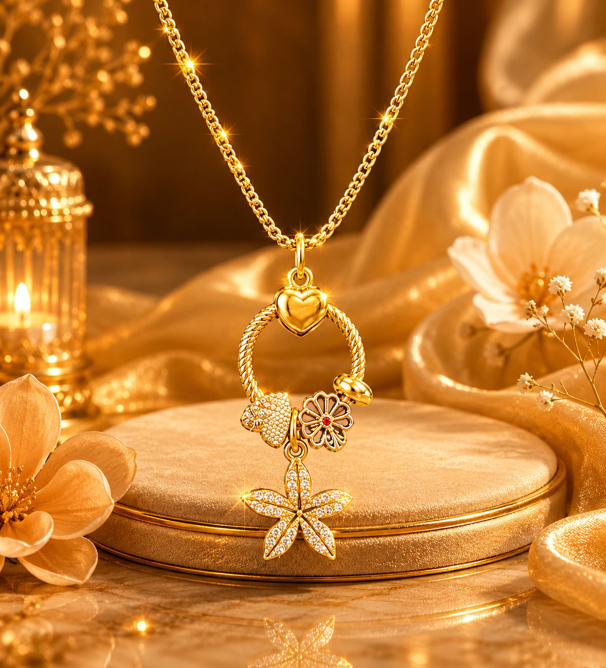 Gold-Plated Charm Pendant Chain