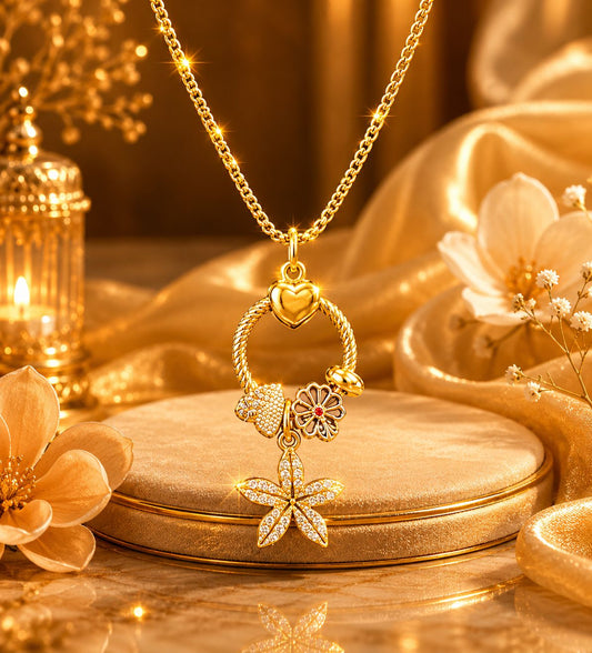 Gold-Plated Charm Pendant Chain