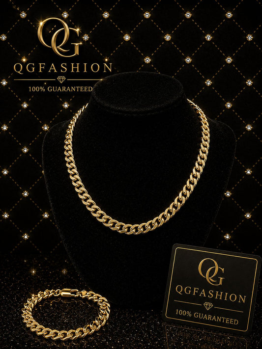 Gold-Plated Chain & Bracelet Set