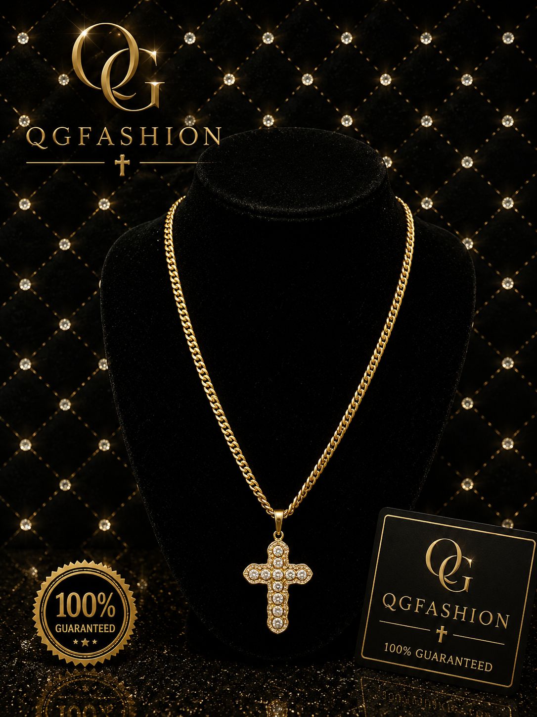 Gold-Plated Cross Pendant Chain