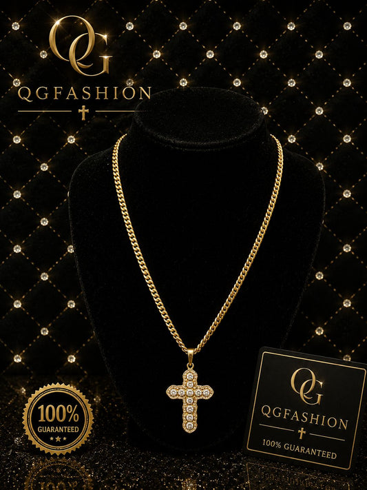 Gold-Plated Cross Pendant Chain