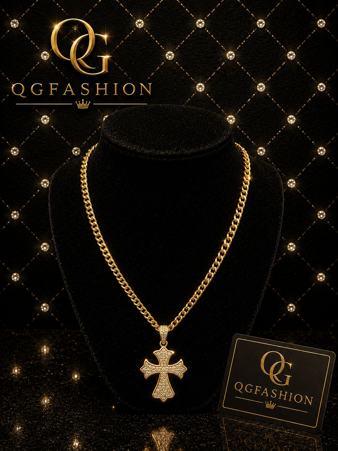 Gold-Plated Cross Pendant Chain