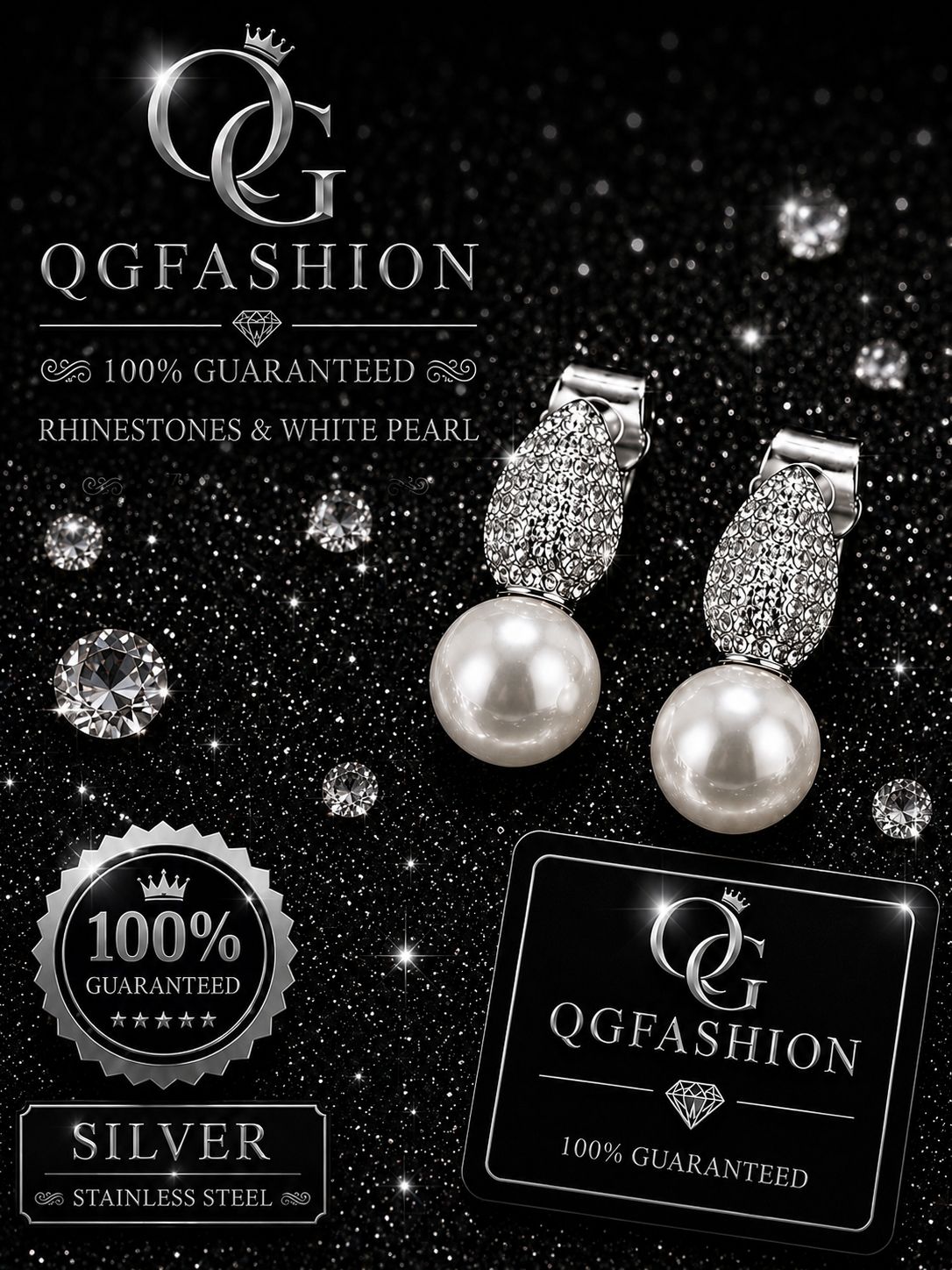 Silver-Tone Pearl Earring